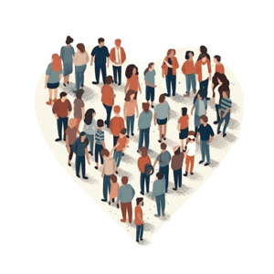 People Standing in a Heart Shape